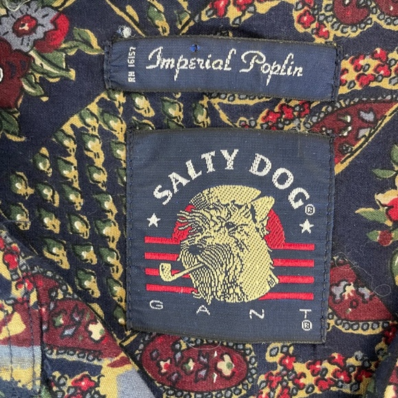 Imperial Poplin Salty Dog Gant Short Sleeve Button Down Shirt Golf Theme Men’s - Picture 3 of 12